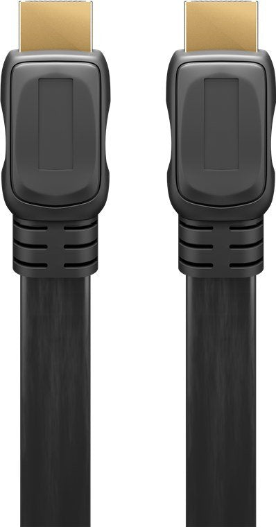 Cable Hdmi A-A  1 Metros Negro 4k 60hz 18 Gbit/S Series 2.0 Plano Goobay Bulk
