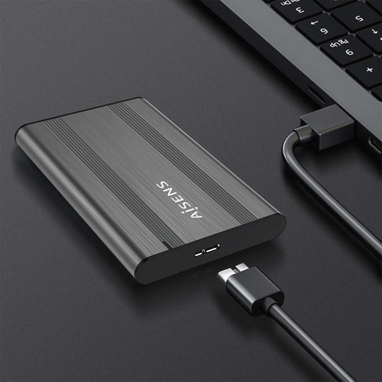 EAN 8436574709391 - AISENS ASE-2526GR caja para disco duro externo Caja de disco duro (HDD) 2.5" USB con suministro de corrie imagen 4