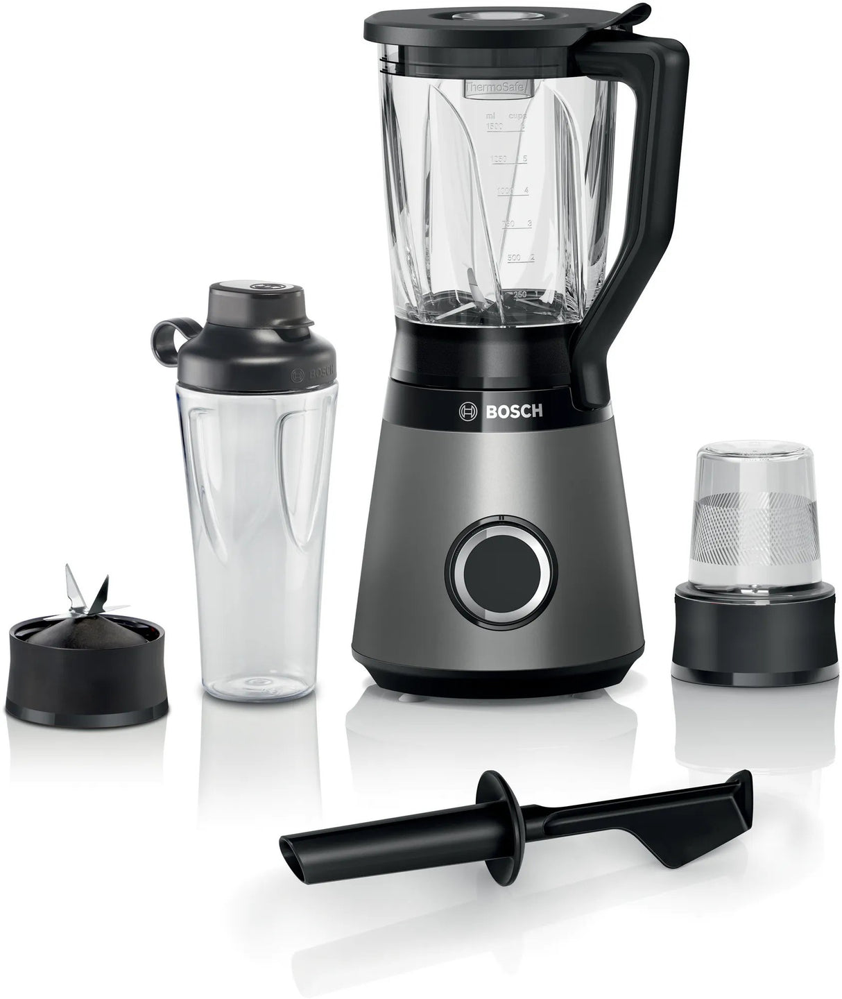 EAN 4242005319275 - Bosch Serie 4 MMB6177S licuadora 1,5 L Batidora de vaso 1200 W Negro, Plata imagen 1