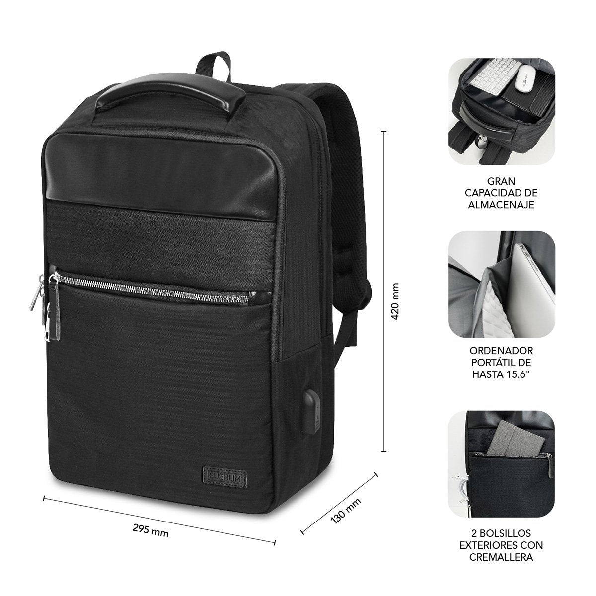 EAN 8436586742126 - SUBBLIM MOCHILA BUSINESS V2 AP 16'' NEGRO 40,6 cm (16") imagen 4