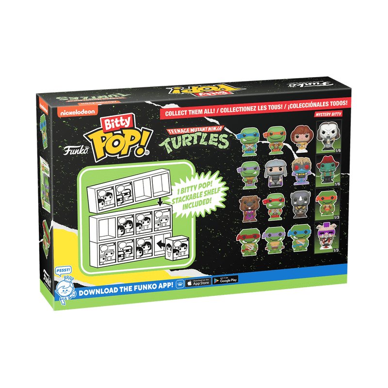 Blister 4 Figuras Bitty Pop Tortugas Ninja Blit
