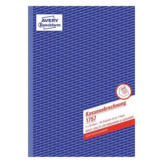 Avery Zweckform Kassenbericht - 40 Hoja - A4 (210 X 297 Mm)