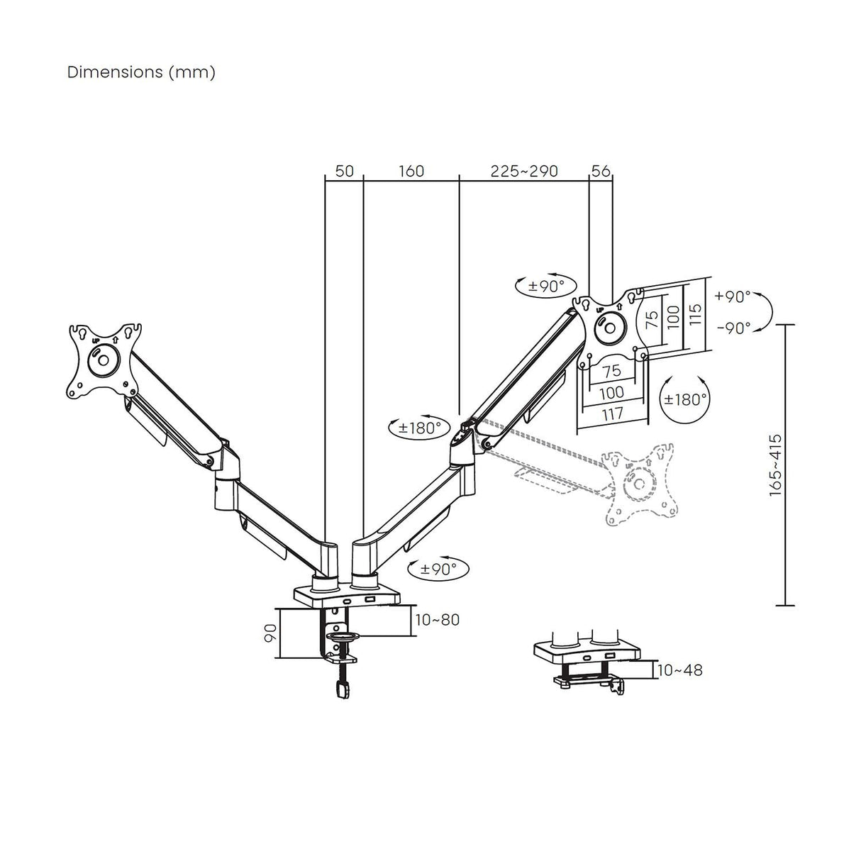 EAN 8435739902868 - AISENS DT32TSR-357 soporte para monitor 81,3 cm (32") Escritorio imagen 7
