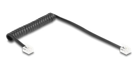Delock Telefoncable Spiralcable Rj11 Stecker Zu Rj11 Stecker Schwarz 1 M