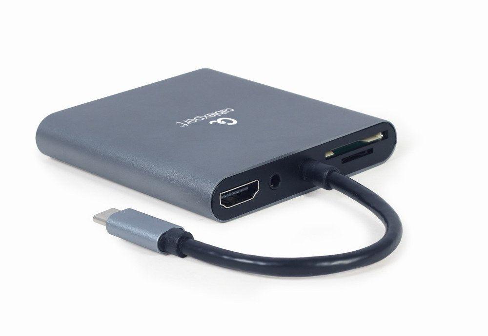 Adaptador Combinado Usb Tipo C 5 En 1 (Hub + Hdmi + Pd + Lector De Tarjetas + Lan)