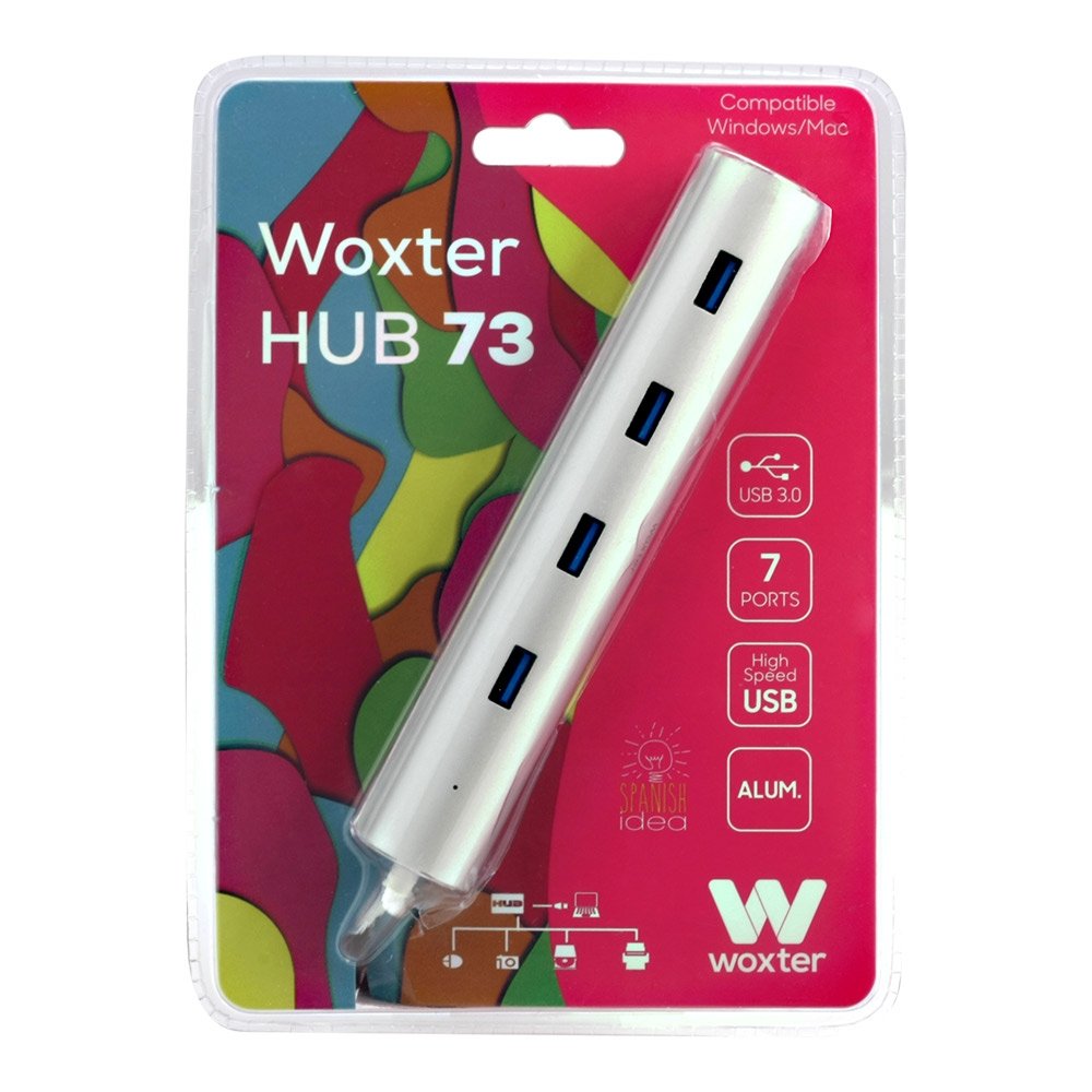 EAN 8435089026702 - Woxter Hub 73 USB 3.2 Gen 1 (3.1 Gen 1) Type-A 5000 Mbit/s Plata imagen 7