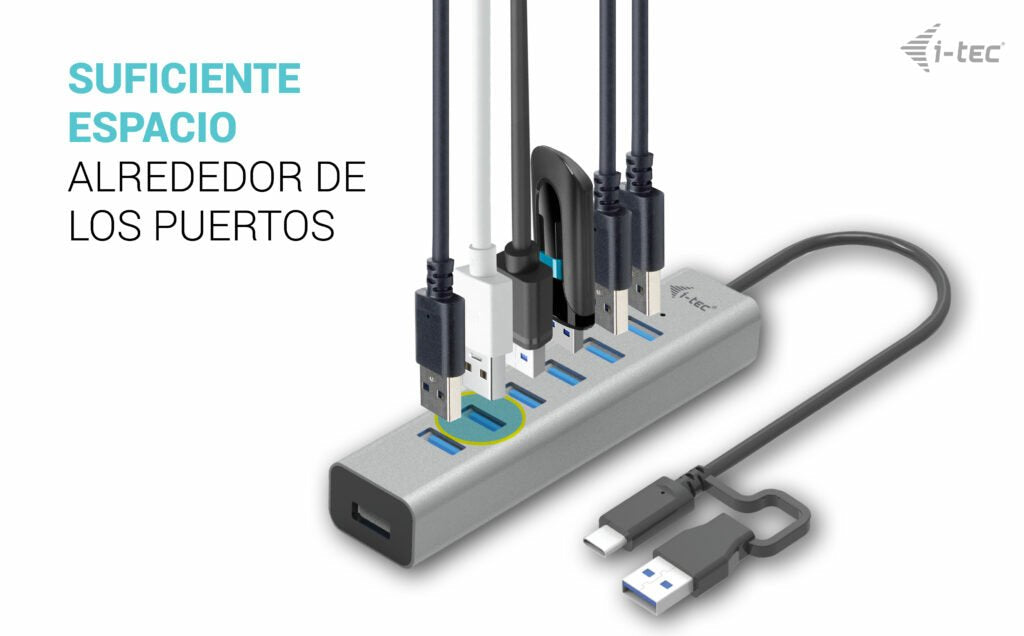 EAN 8595611705809 - i-tec C31HUBMETAL703 hub de interfaz USB 3.2 Gen 1 (3.1 Gen 1) Type-C 5000 Mbit/s Gris imagen 7