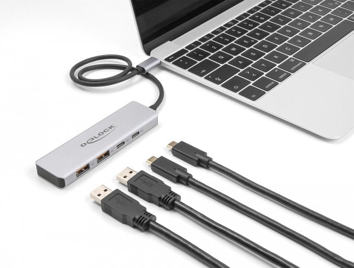 EAN 4043619642304 - DeLOCK 64230 hub de interfaz USB Tipo C 10000 Mbit/s Gris imagen 1