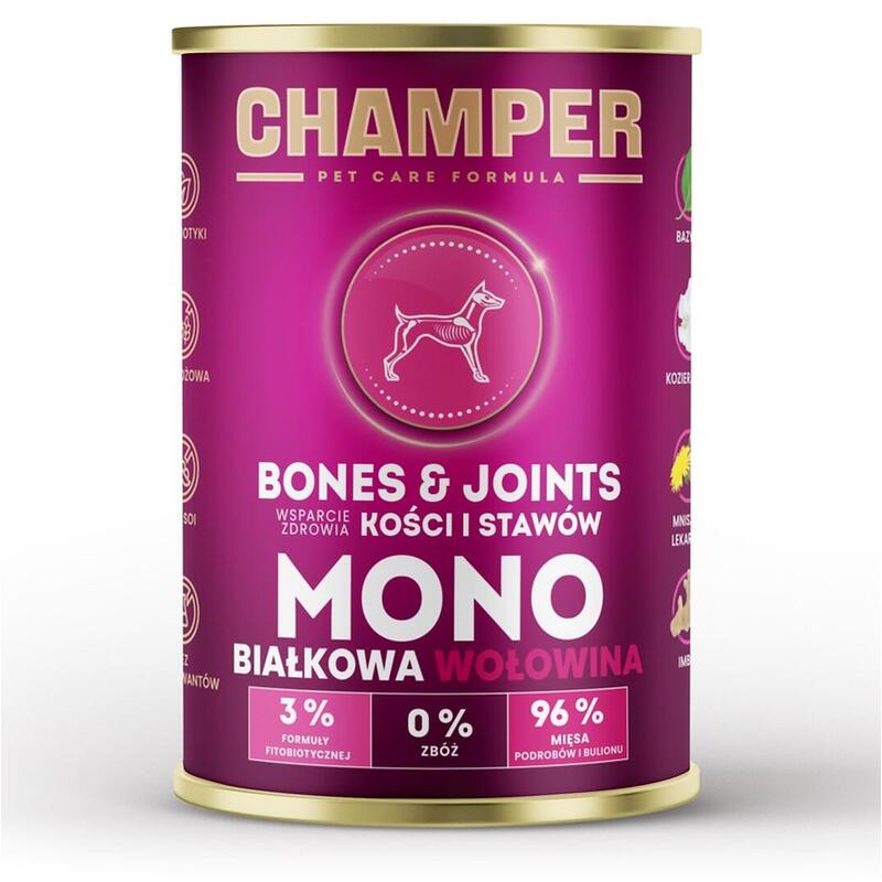 Champer Bones & Joints Beef - Comida Húmeda Para Perros - 400g