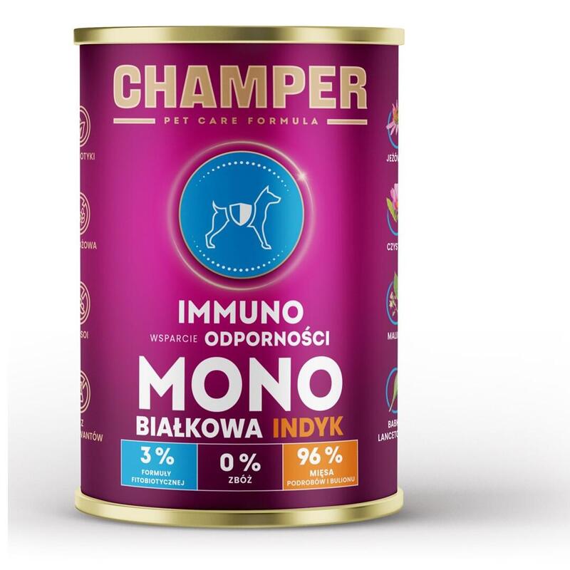 Champer Immuno Turkey - Comida Húmeda Para Perros - 400g
