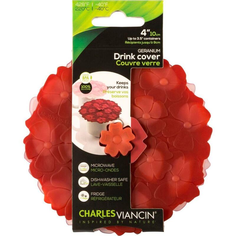 Charles Viancin Geranium 2 Drink Covers Silicone Bordeaux/Pink