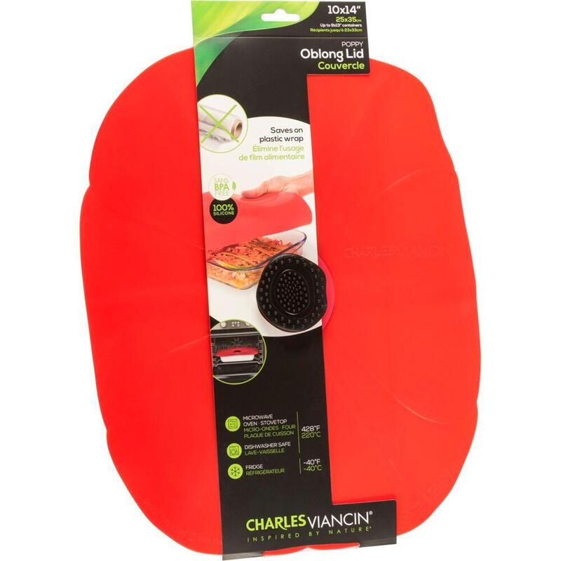 Charles Viancin Poppy 35x25 Cm Silicone Lid Oblong Red