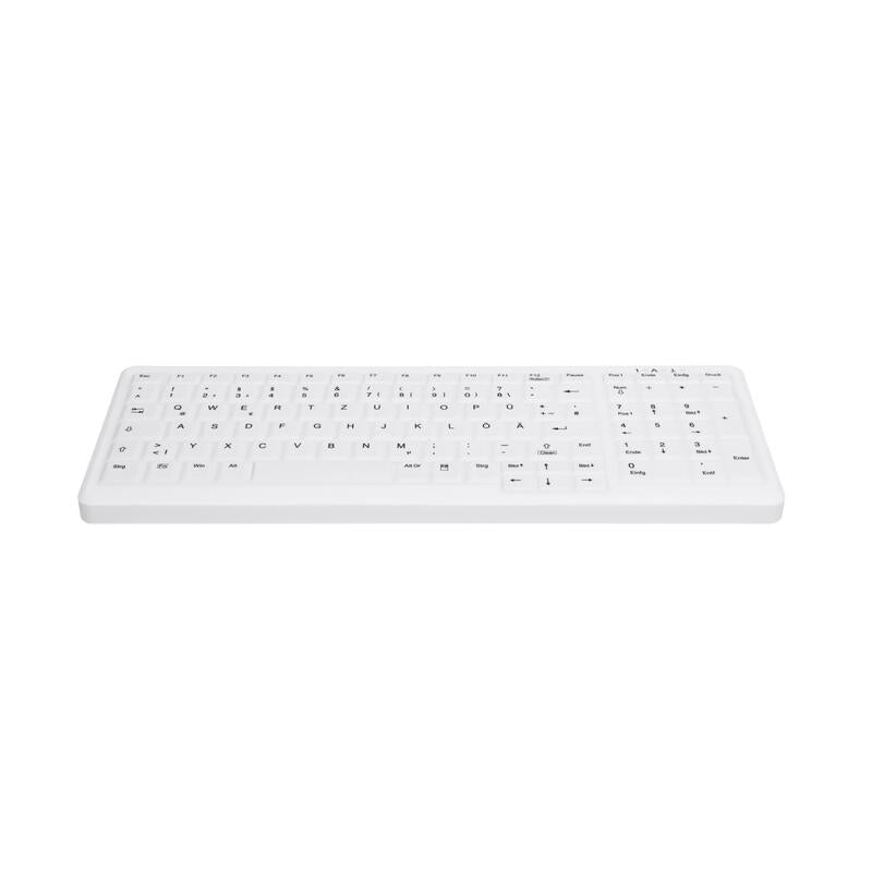 Cherry Ak-C7000 Teclado (Aleman) Higiénico Desinfectable Con Campo Numérico Blanco