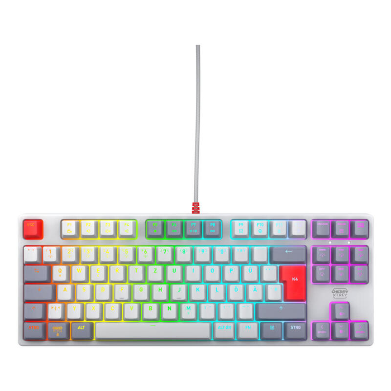 Cherry Xtrfy K4v2 Teclado Rgb Wired De Mx Rojo Tkl 80% Retro
