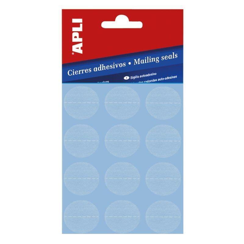 Cierres Adhesivos Permanentes Apli 10694 Ø25mm 10 Hojas Formato Redondo Color Transparente