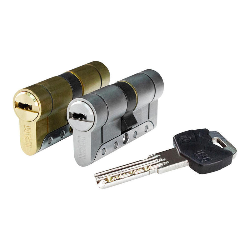 Cilindro Iridium M Irm3030ld Latón 60mm (30+30mm) Leva Larga 15mm Con 5 Llaves De Seguridad. Ifam