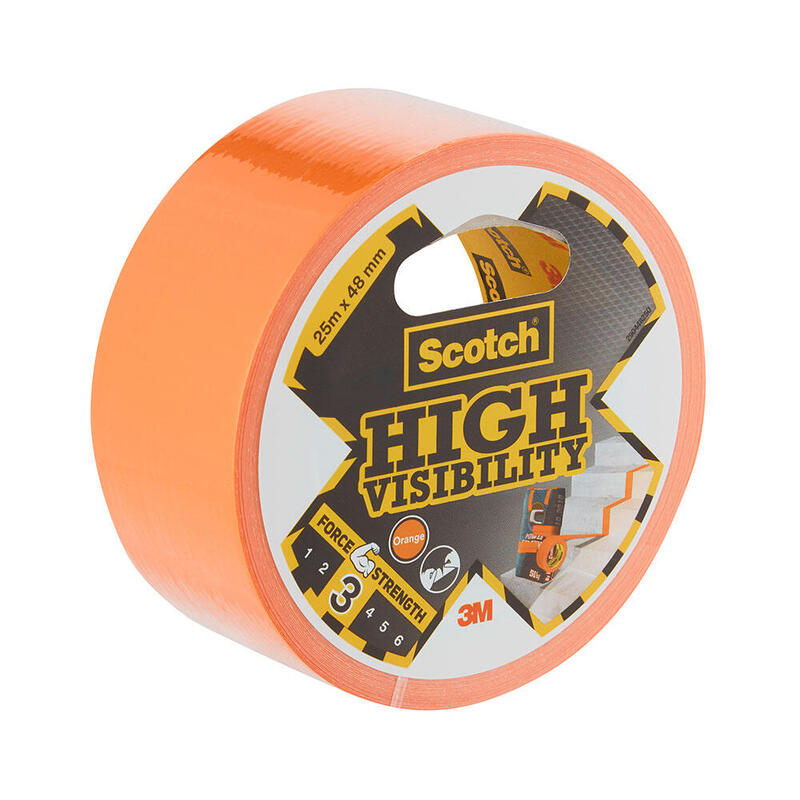 Cinta Americana Alta Visibilidad 3; 25 M X 48 Mm, Naranja