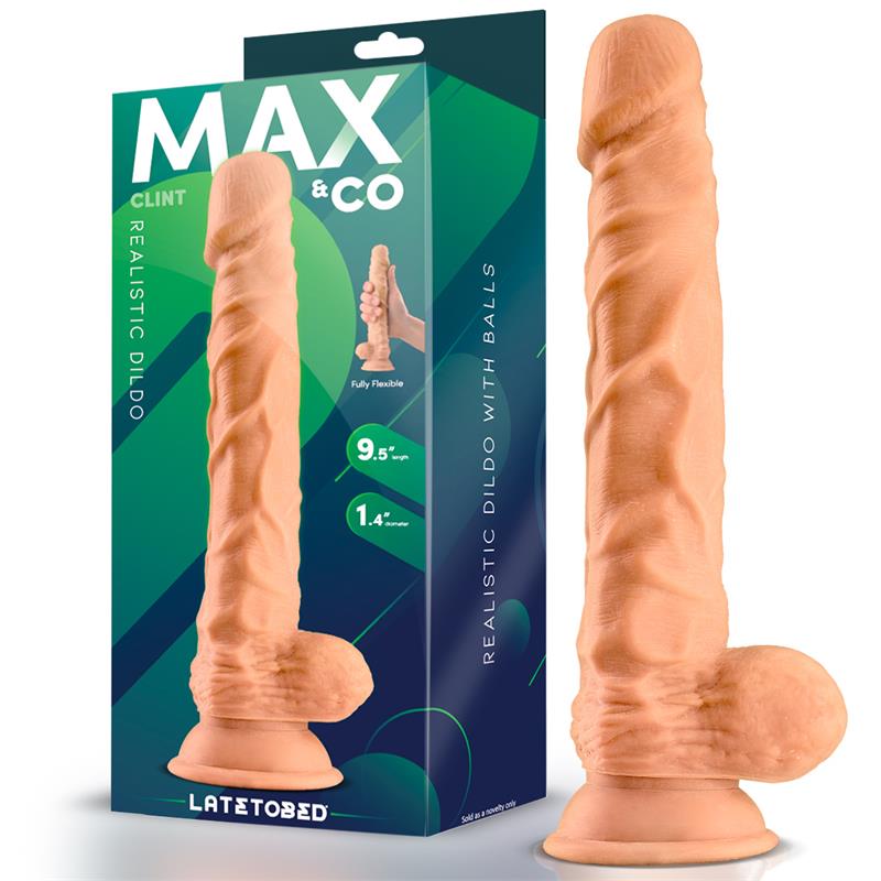 Dildo Clint Realista Con Testículos Natural 9.8