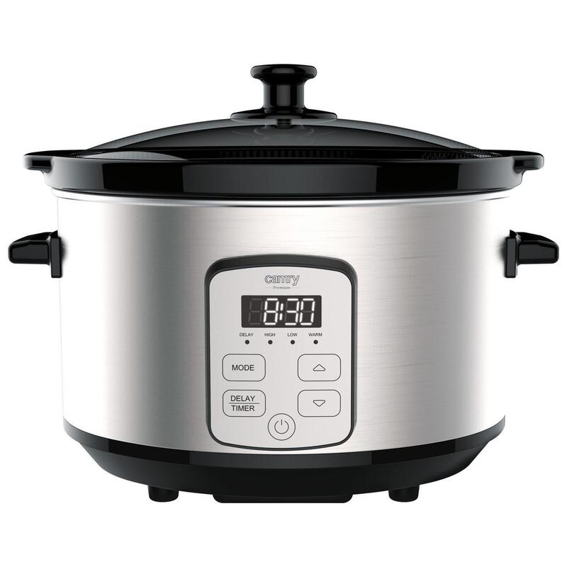 Cocina Lenta Camry Cr 6414, 4,7 L, Led, Acero Inoxidable