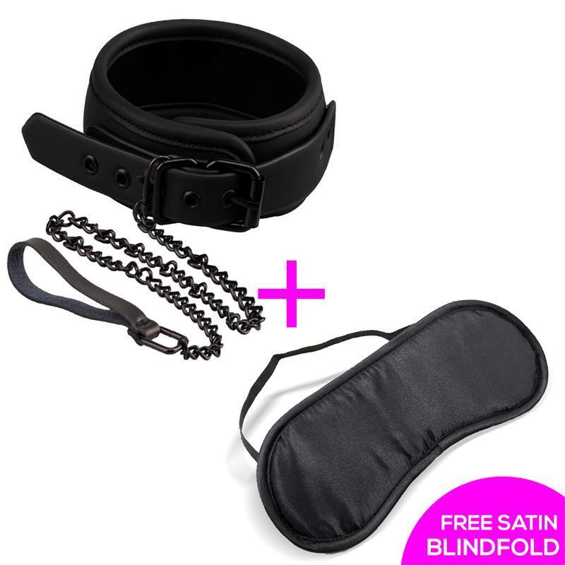 Collar Con Correa Cuero Vegano