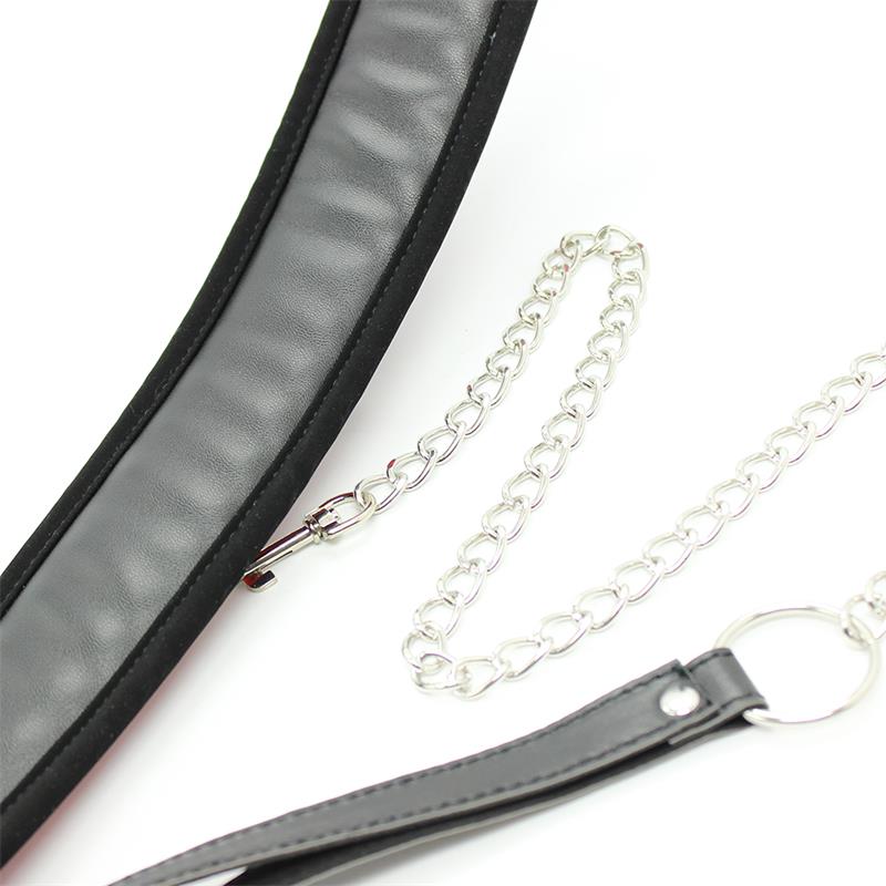 Collar Con Correa Interior Acolchado Negro