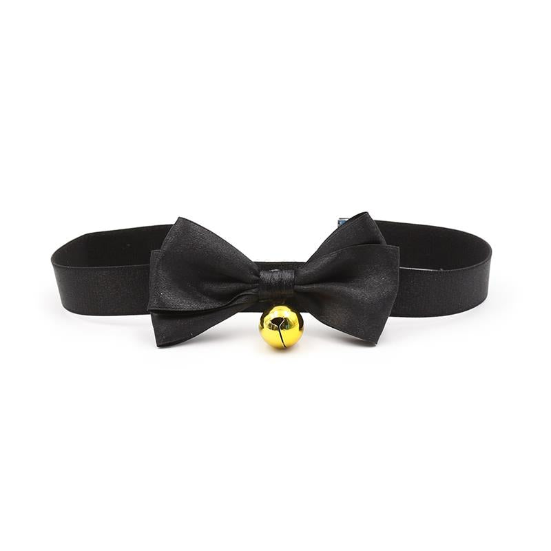 Collar Con Lazo Y Cascabel 36 Cm Negro L