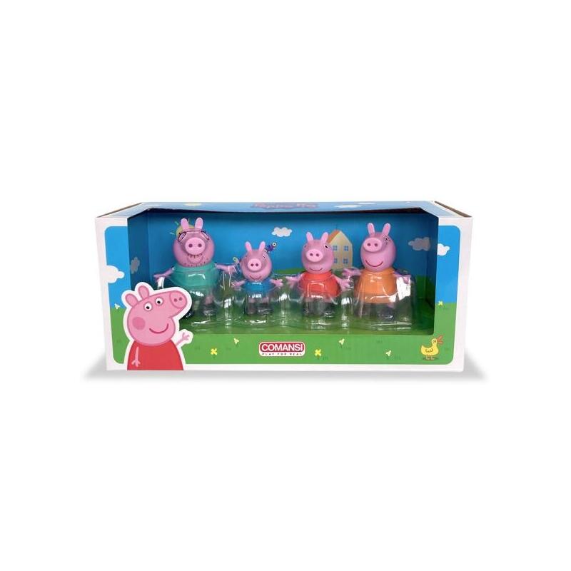 Comansi Set Peppa Pig Family 4 Figuras - Diseño Infantil - Regalo Niños - Peppa Pig, George, Mommy Pig Y Daddy Pig
