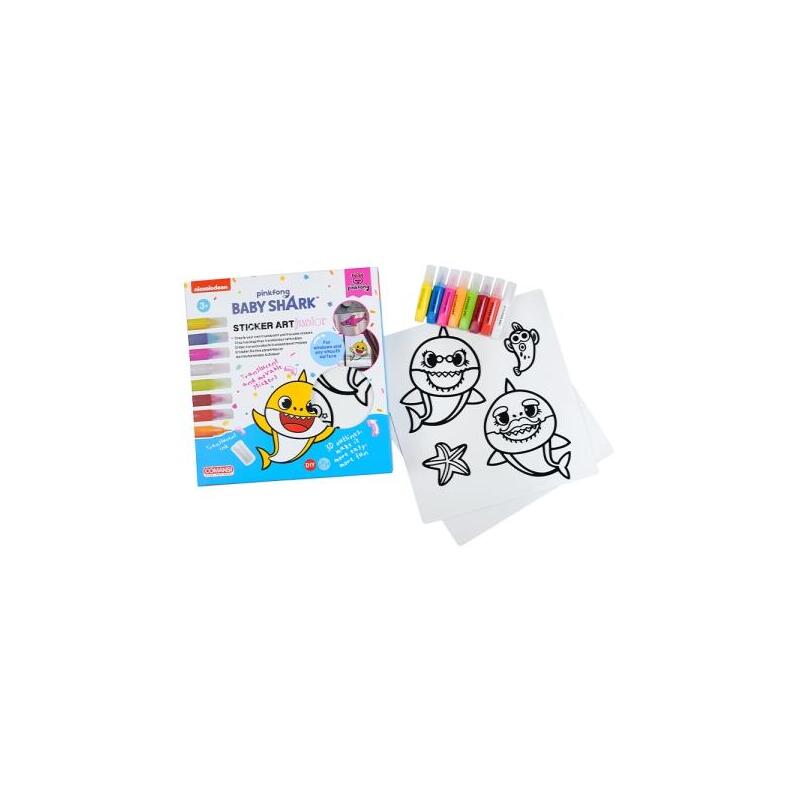Comansi Sticker Art Junior Baby Shark - Pegatinas Creativas Para Ventanas - Manualidades Infantiles - Surtido Temático