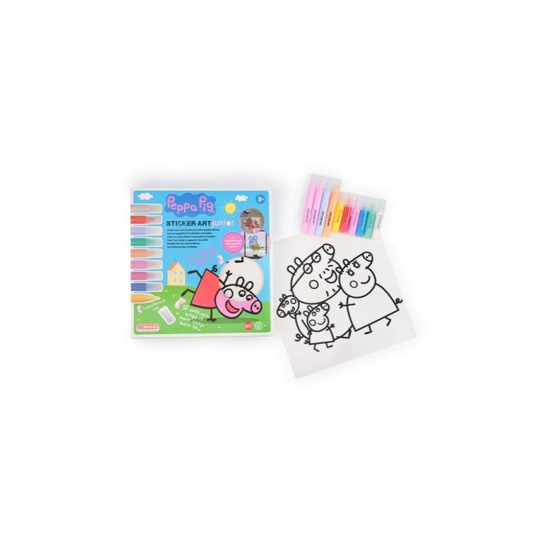 Comansi Sticker Art Junior Peppa Pig - Pegatinas Creativas Para Ventanas - Manualidades Infantiles - Surtido Temático