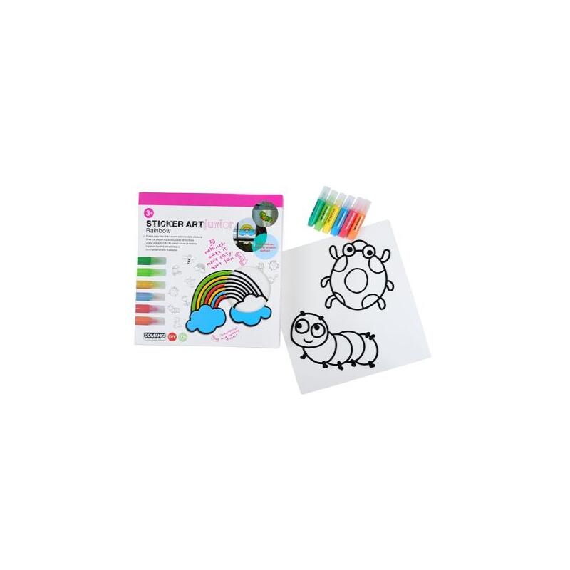 Comansi Sticker Art Junior Rainbow - Pegatinas Creativas Para Ventanas - Manualidades Infantiles - Surtido Temático