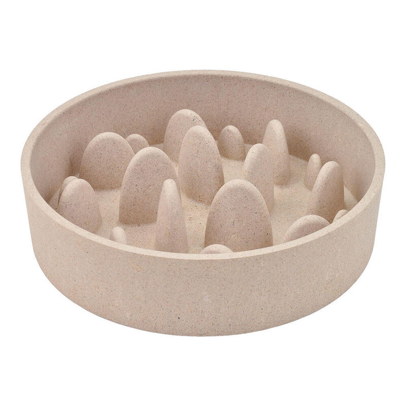 Comedero Bambú Slow Beige, 800 Ml, Ø17,5 X 17,5 X 5 Cm