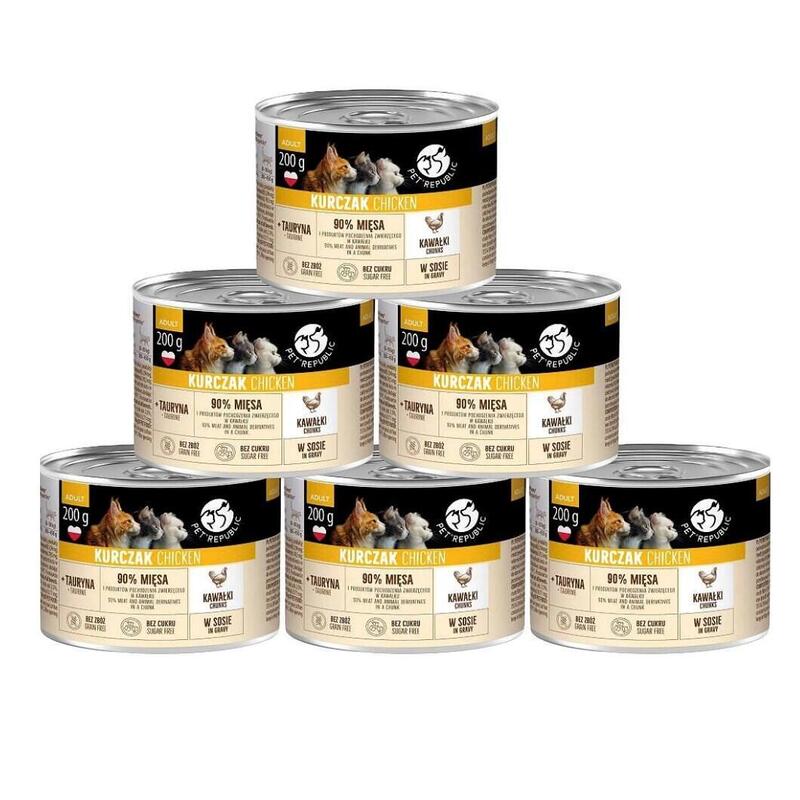Comida Húmeda Para Gato Petrepublic Adult Trozos Con Pollo En Salsa Box 10x200g