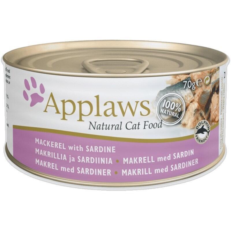 Comida Húmeda Para Gatos Applaws Natural Cat Food Mackerel With Sardine 70g
