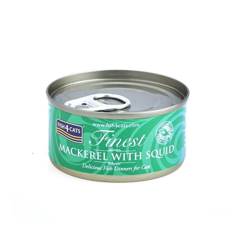 Comida Húmeda Para Gatos Fish4cats Mackerel With Squid 70g