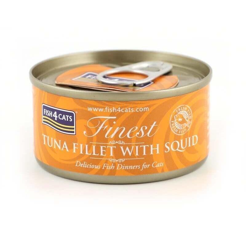 Comida Húmeda Para Gatos Fish4cats Tuna Fillet With Squid 70g
