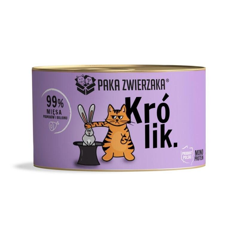 Comida Húmeda Para Gatos Paka Zwierzaka Rabbit 200g