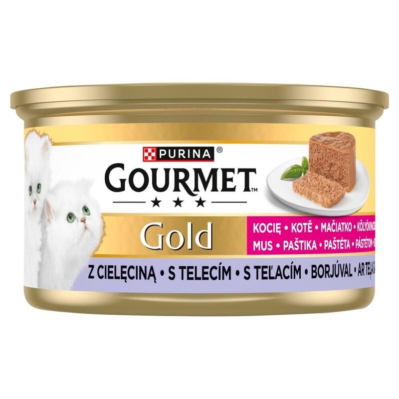 Comida Húmeda Para Gatos Purina Gourmet Gold Kitten Veal Mousse 85g