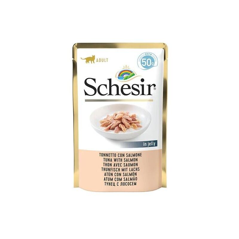 Comida Húmeda Para Gatos Schesir In Jelly Tuna With Salmon 50 G