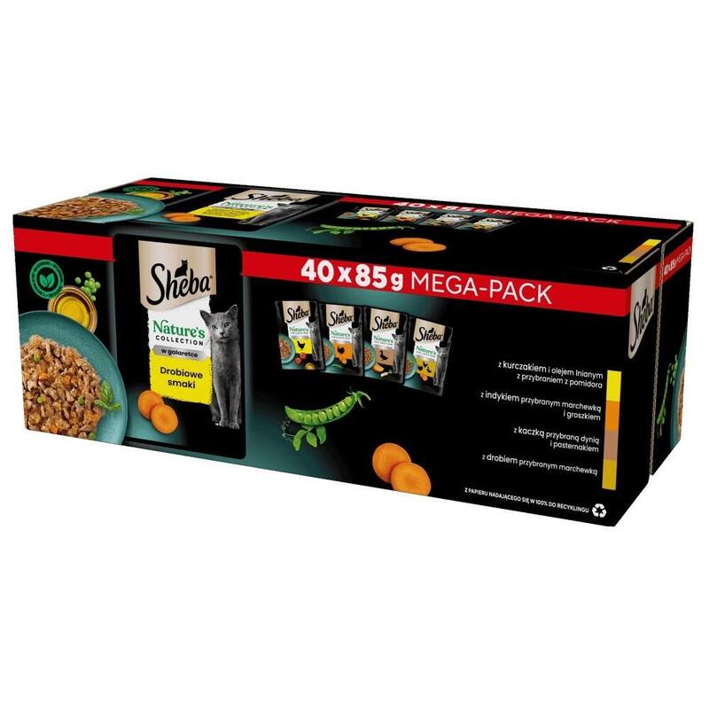 Comida Húmeda Para Gatos Sheba Nature'S Collection Poultry Flavors In Jelly 40 X 85g
