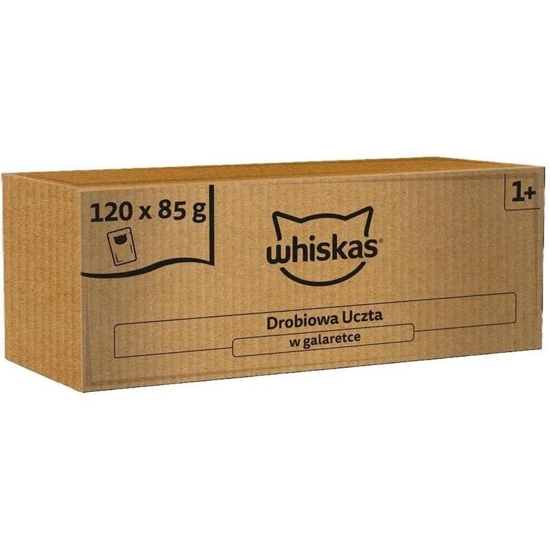 Comida Húmeda Para Gatos Whiskas Poultry Fest En Gelatina, 120 X 85 G