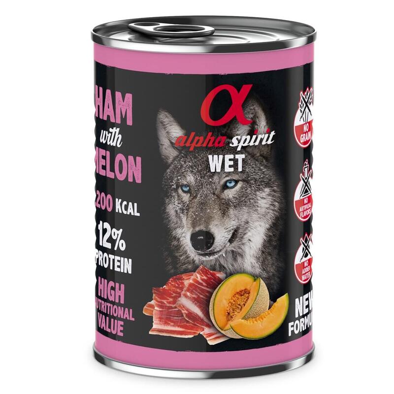 Comida Húmeda Para Perros Alpha Spirit Wet Jamón Con Melón 400 G