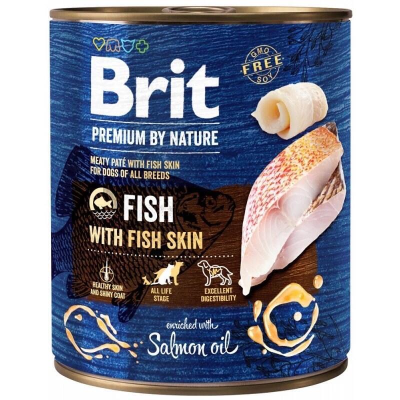 Comida Húmeda Para Perros Brit Premium By Nature Pescado Con Piel De Pescado 800 G