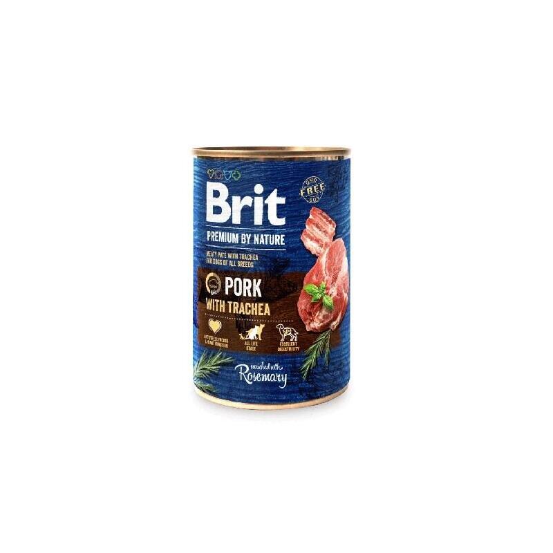 Comida Húmeda Para Perros Brit Premium By Nature Pork With Trachea 400 G