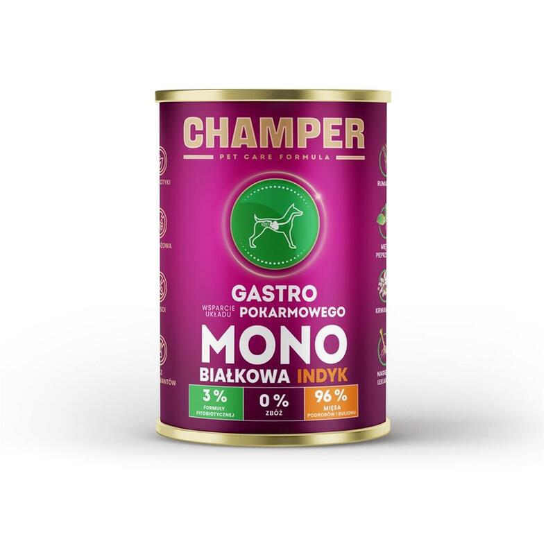Comida Húmeda Para Perros Champer Gastro Monoprotein Turkey 400g