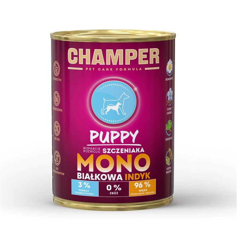 Champer Puppy Turkey - Comida Húmeda Para Perros - 400g