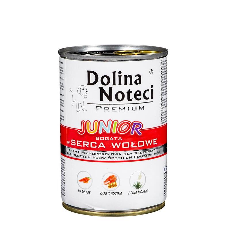 Comida Húmeda Para Perros Dolina Noteci Premium Junior Rich In Beef Hearts 400 G