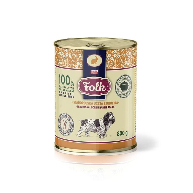 Comida Húmeda Para Perros Folk Comida Tradicional Polaca Para Conejos - 800 G