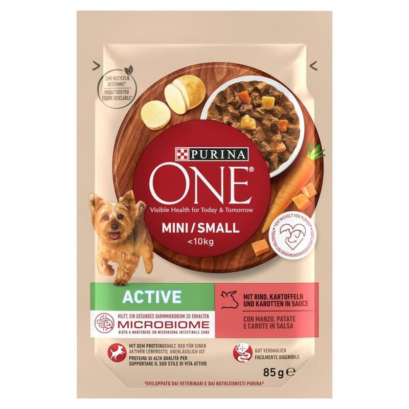 Comida Húmeda Para Perros Purina One Mini/Small Active Beef 85g