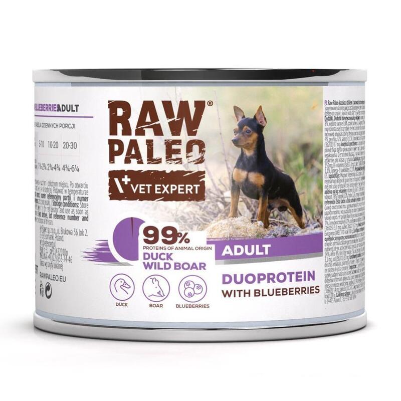 Comida Húmeda Para Perros Raw Paleo Duoprotein Duck & Boar Adult 200g