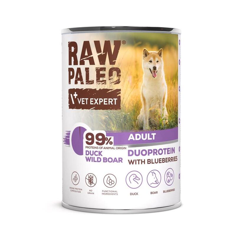Comida Húmeda Para Perros Raw Paleo Duoprotein Duck & Boar Adult 400g